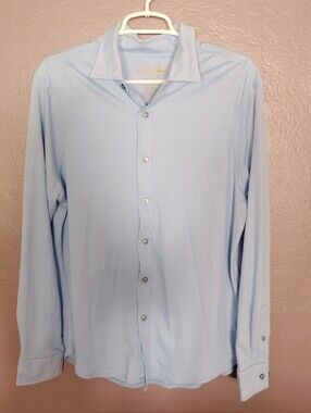 Tasso Elba Supima Cotton Button Up Shirt Preppy Size L